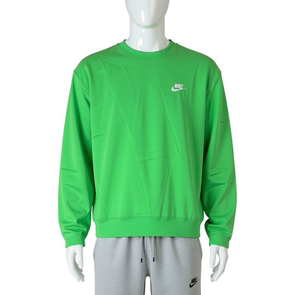 Nike Club Fleece Crewneck Sweatshirt Men's Size Medium Lime Green